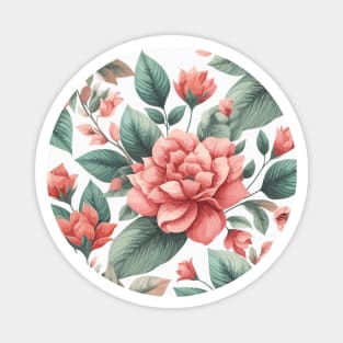 Peach Spring Flowers Magnet